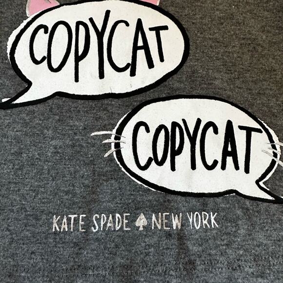 KATE SPADE 🍭🍭NEW YORK 🍭🍭REDUCED NWOT Gray LS Adorable MUST HAVE TOP SIZE 2 - Picture 3 of 9